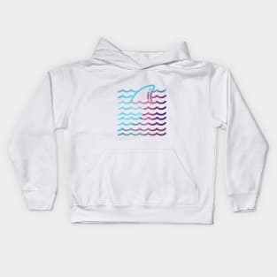 Shark Wave Graphic Beach Vibes Kids Hoodie